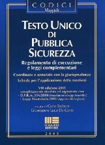 AA.VV., Testo unico di pubblica sicurezza