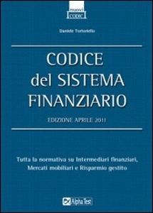 TORTORIELLO DANIELE, Codice del sistema finanziario